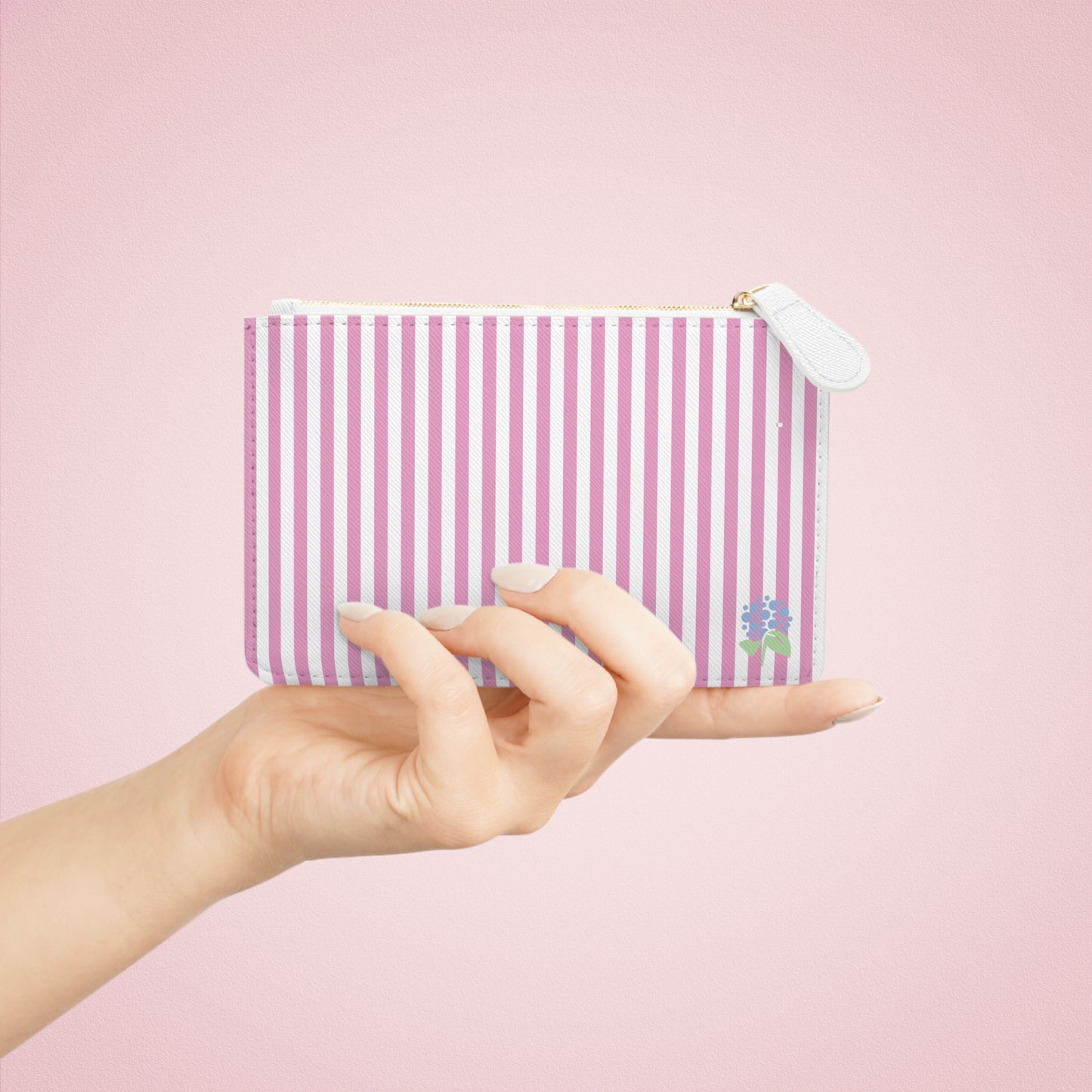 Pink Stripe Mini Clutch