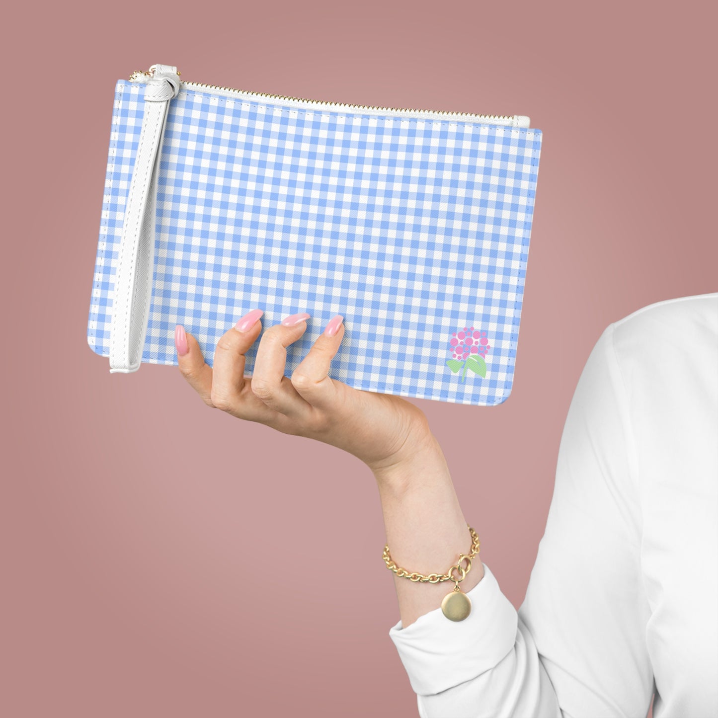 Blue Gingham Clutch