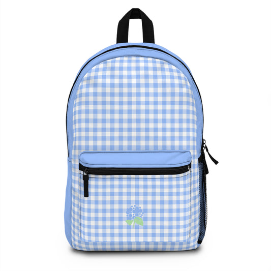 Light Blue Gingham Backpack