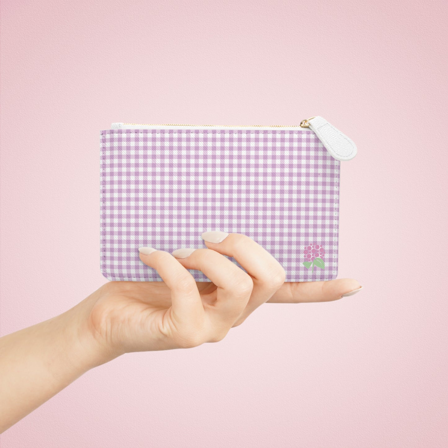 Purple Gingham Mini Clutch