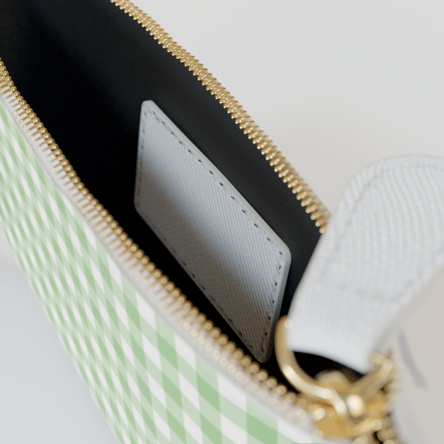 Green Gingham Mini Clutch