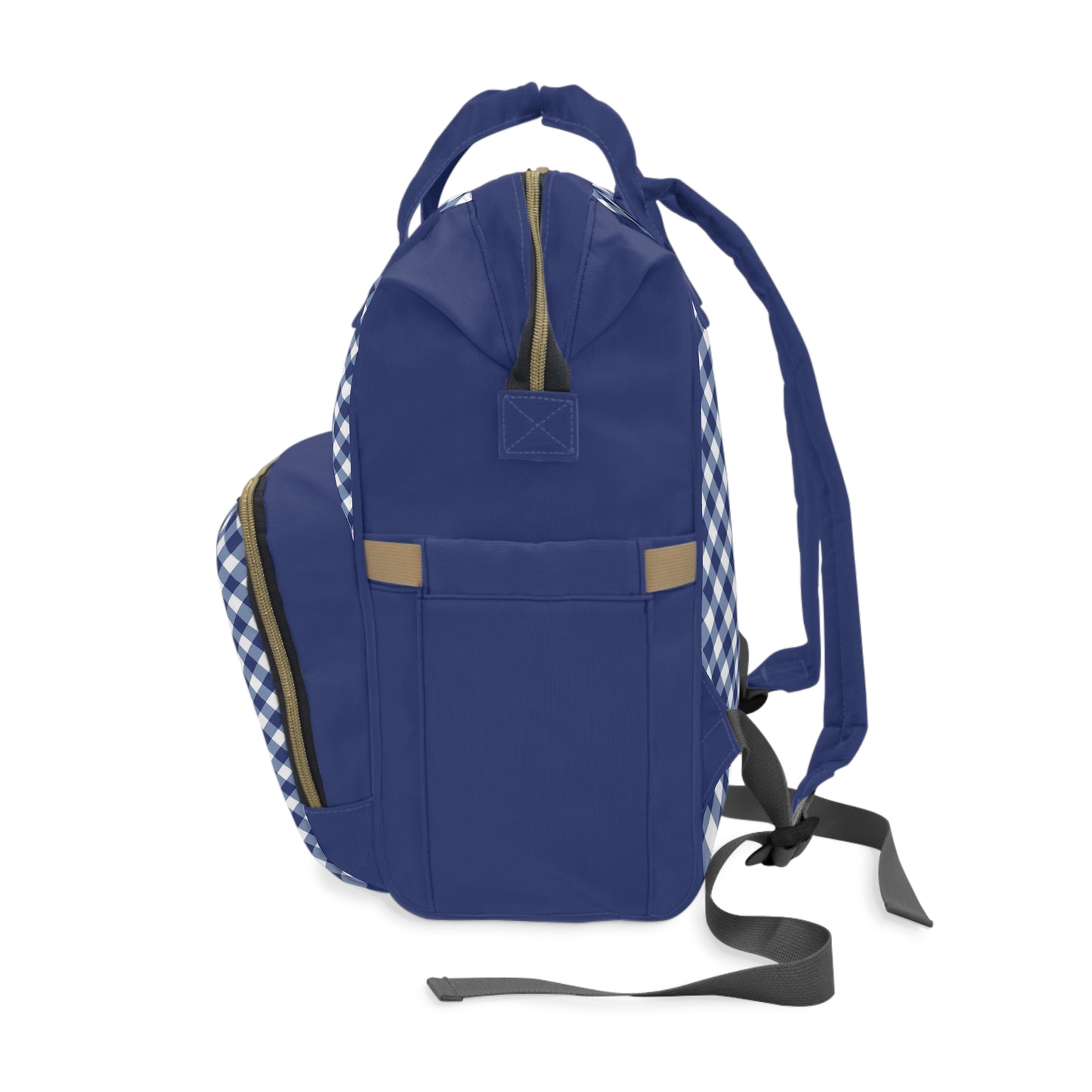 Navy Gingham Diaper Backpack