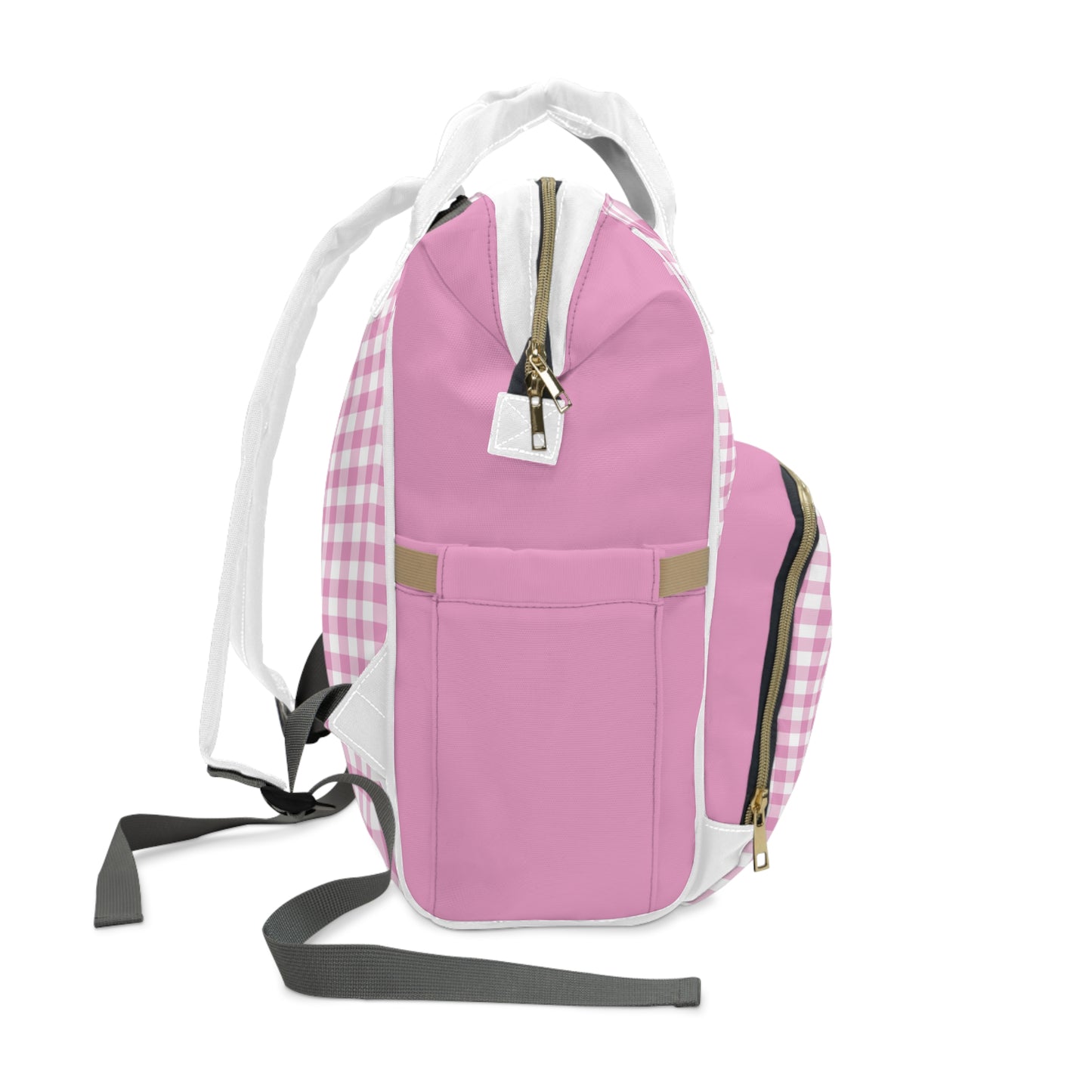 Pink Gingham Diaper Backpack