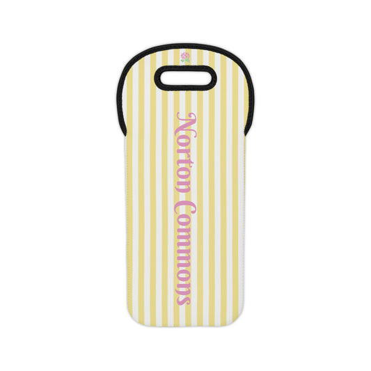 Norton Commons Yellow and White Stripe Wine Tote Bag