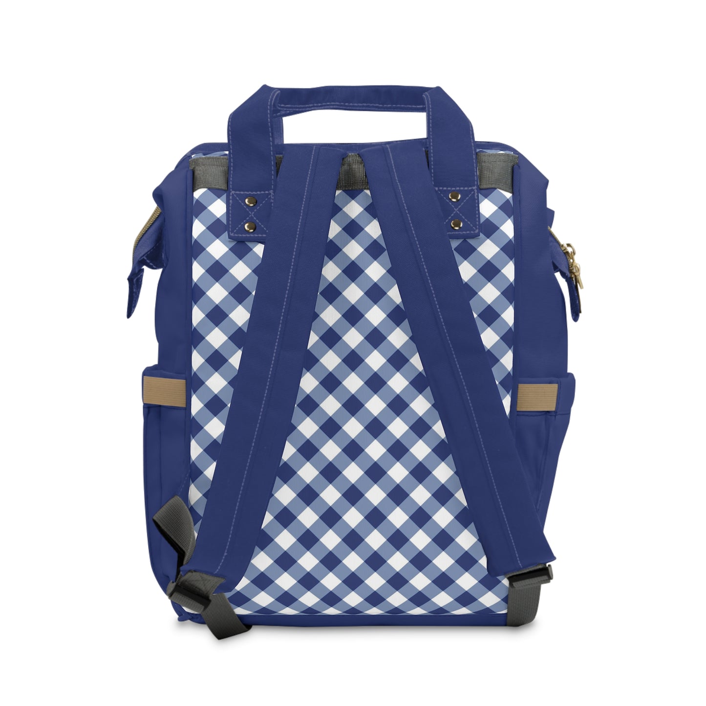 Navy Gingham Diaper Backpack