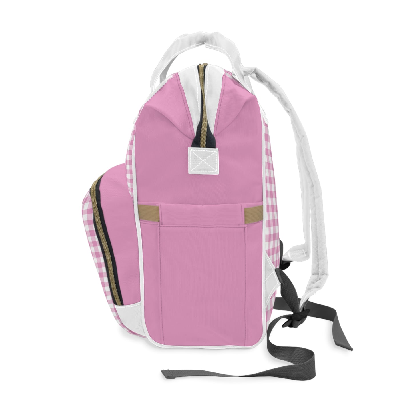 Pink Gingham Diaper Backpack