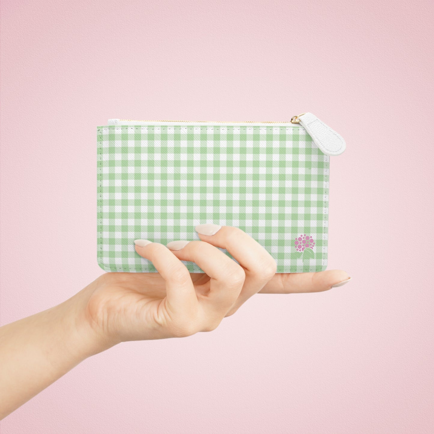 Green Gingham Mini Clutch